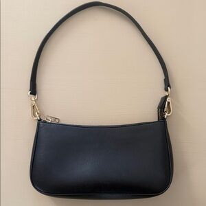 Brandy Melville Black Shoulder Bag with Gold Accents